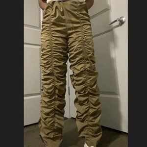 Ruched Drawstring Parachute Pants